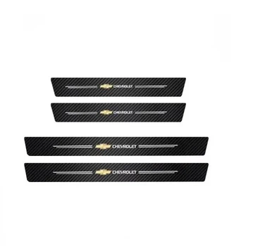 Защитные плёнки на пороги Chevrolet карбон 4шт - 2х(60х7см) 2х(40х7см)