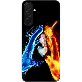 Силиконовый чехол SMTT для Samsung Galaxy A57 с дизайном Вода и пламя