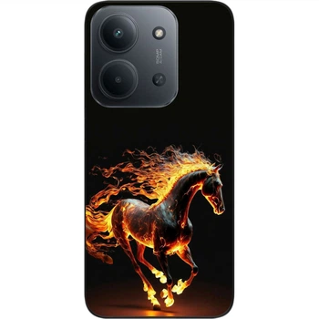 Чехол силиконовый SMTT для Xiaomi Redmi 15C с картинкой Конь огня