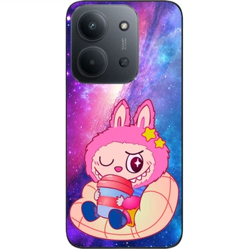 Силиконовый чехол SMTT для Xiaomi Redmi 15C с картинкой Labubu Звёздный полёт