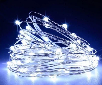 Гирлянда на батарейках и USB, 50 светодиодов, 5 м, синяя