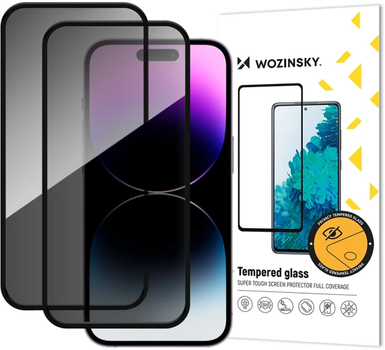 Szkło hartowane Wozinsky Privacy Glass tempered do Apple iPhone 17 / 16 Pro 2 szt. Black (5907769380105)