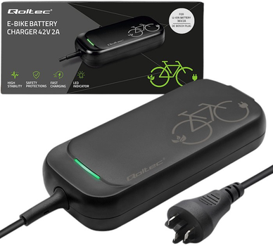 Ładowarka Qoltec Pro do roweru Bosch 36 V/42 V 2 A + kabel zasilający (5901878507620)