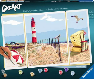 Malowanie po numerach Ravensburger CreArt Plaża 80 x 50 cm (4005556202775)