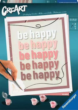 Malowanie po numerach Ravensburger CreArt Be Happy 24 x 30 cm (4005556235445)