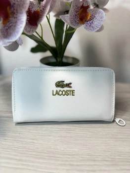 Кошелек с принтом Lacoste белый женский (k020)