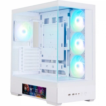 Корпус Zalman p40 ds, White, Mid Tower, без бп, для atx / Micro atx / Mini itx, 1xType-C / 2xUSB 3.0, макс. cpu - 165 мм / vga - 420 мм, 4x120 мм argb, боковая и передняя панели из закаленного стекла, lcd экран (cpu / gpu / Time)