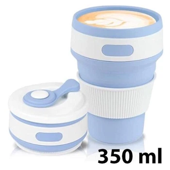 Чашка силиконовая SILICON MAGIC CUP с герметичной крышкой и поилкой Синяя 7194