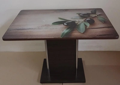 Стіл скляний кухонний ОЛИВКА, стіл обідній 1050*650*740(вис)