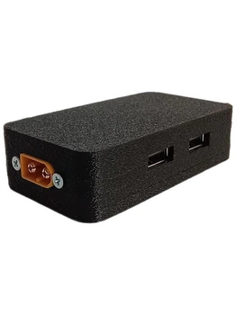 Блок живлення від акумулятора з XT60 і вбудованим вольтметром 2×USB / DC 5.5×2.1 мм