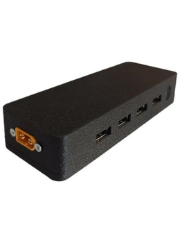 Блок питания от аккумулятора с XT60 и встроенным вольтметром 4×USB / 1×Type-C / DC 5.5×2.1 мм
