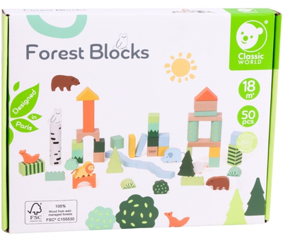 Klocki drewniane Classic World Leśny Świat 50 elementów (6927049022722)