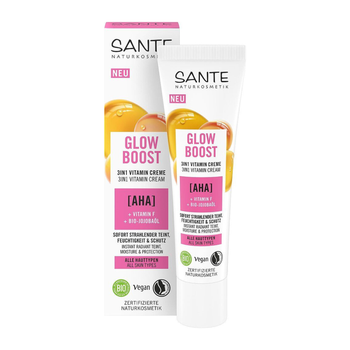 БИО-Крем витаминный Glow Boost 3в1 Эффект для лица с фруктовыми АНА-кислотами SANTE 30 мл 4055297197366