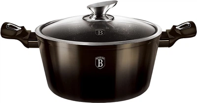 Кастрюля Berlinger Haus Shiny Metallic Line с крышкой 4.1 л Черная (BH 6605)