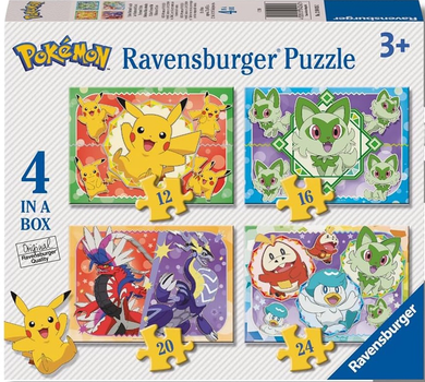 Zestaw puzzli Ravensburger Pokemon 4 w 1 12 + 16 + 20 + 24 elementów 12004026 (4005555040262)