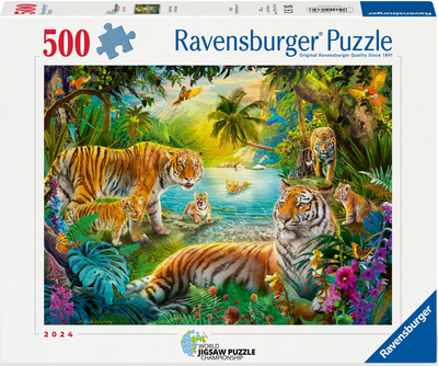 Puzzle Ravensburger Rodzina Tygrysów 500 elementów 12001384 (4005555013846)