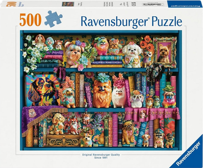 Puzzle Ravensburger Precious Porcelain Pups 500 elementów 12001466 (4005555014669)