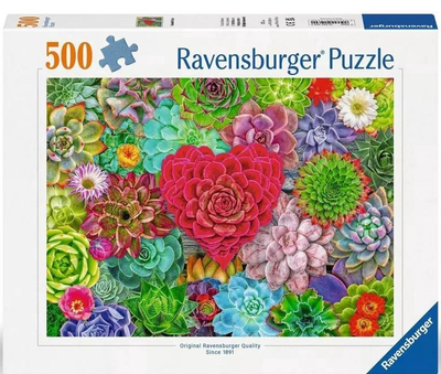 Puzzle Ravensburger Miłość - sukulenty 500 elementów 12001469 (4005555014690)