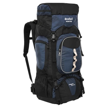 Рюкзак туристический бескаркасный объем 40л + 10л Deuter 517-E размер 60х33х20см Black-Blue