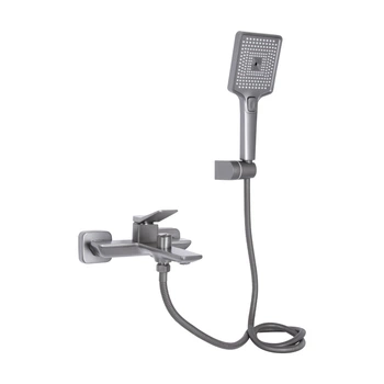 Смеситель для ванны Qtap Presto (c душевым гарнитуром) QTPRE259GRP45584 Graphite