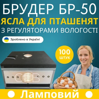 Ясли (брудер) для цыплят ламповый БР-50 вмещает до 50 птенцов имеет пластиковый корпус и терморегуляторы влажности