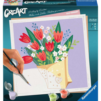 Malowanie po numerach Ravensburger Creart Bukiety kwiatów: Tulipany (4005556255184)