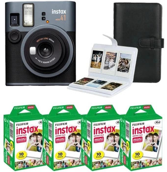 Набор Fujifilm INSTAX MINI 41 фотокамера мгновенной печати / картриджи 4 шт. / фотобумага 40 фото / ремешок / батарейки / подарочная упаковка