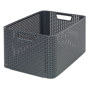 Kosz do przechowywania Curver Rattan Style L ciemnoszary 43.6 x 32.6 x 23 cm (3253923616019)