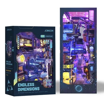 Конструктор інтер'єрний Румбокс 3D Кіберпанк Cyberpunk Book Nook з LED підсвічуванням (27919)