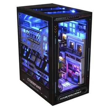 Конструктор інтер'єрний Румбокс 3D Кіберпанк Cyberpunk з підсвічуванням Book Nook (27815)