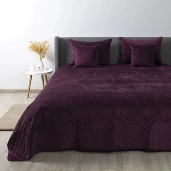 Покрывало ТЕП "VELOUR" Бордо/Ромб круглый, 240x260