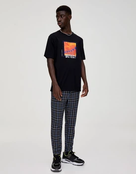 Брюки Pull & Bear сірий-синій-білий AIJKV819 38