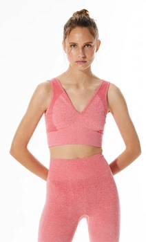 Топ для спорту Stradivarius рожевий в візерунки EAHNX299 XS
