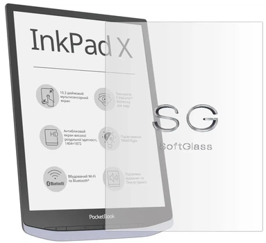 Бронепленка для PocketBook InkPad X 1040 на экран износоустойчивая полиуретановая SoftGlass