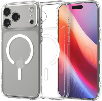 Etui plecki Spigen Ultra Hybrid MagSafe Case do Apple iPhone 17 Pro Clear White (8800283314786)