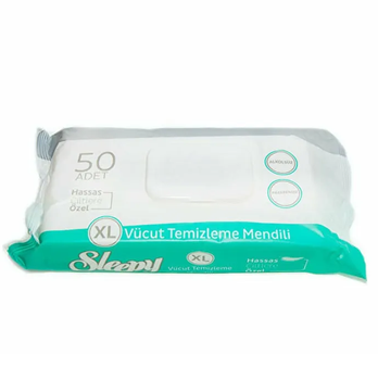 Серветка-рушничок волога SLEEPY Adult Towels з клапаном 50 шт (8681212061175)