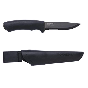 Нож туристический 109 мм с чехлом Morakniv Bushcraft Black SRT 57-58 HRC нержавеющая сталь черный