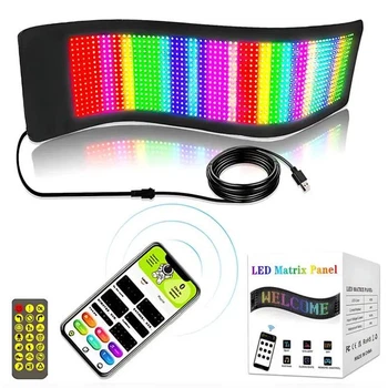 сСветодиодная LED панель для авто ART-0568 RGB 89.8×19.2 см Bluetooth Type-C IP65 управление через телефон и пульт текст анимация