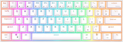 Клавіатура бездротова RK ROYAL KLUDGE RK61 RGB Red Switch White (RK-61-WH-REDSW-US)
