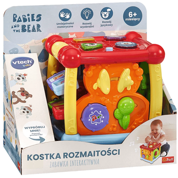 Zabawka interaktywna Vtech Kostka Rozmaitości, Bobaski i Miś (5900511619836)