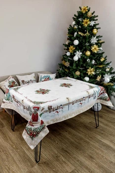 Скатерть гобеленовая с велюром Праздничный дом, 135х350см ПРОВАНС 031289