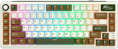 Klawiatura bezprzewodowa RK ROYAL KLUDGE L75 RGB Beige Switch Palm Green (RK-L75-PLMGRN-BEGSW-US)