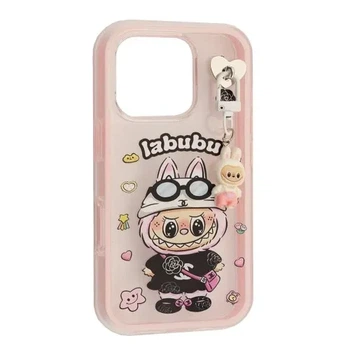 Чохол LABUBU (з брелком) for iPhone 16 Pink
