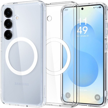 Etui plecki Spigen Ultra Hybrid MagSafe Case do Samsung Galaxy S25+ Clear White (8809971238120)