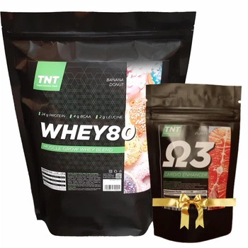 Протеїн TNT WHEY 80 2 кг Banana donut + Омега-3 в подарунок