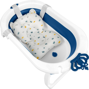 Ванночка складана Ricokids RK-286 з вкладкою Біло-синя (5903890629175)