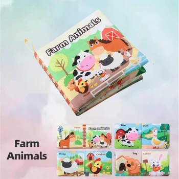 Книжка дитяча Farm Animal 10*10 см, пищить, шарудить, розвиваюча, для малюків від народження