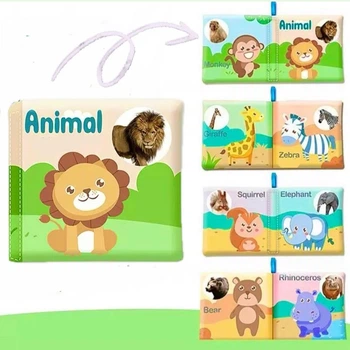 Книжка детская Animal Лев 10*10 см, пищит, шуршит, развивающая, для малышей с рождения