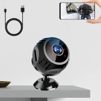 Аккумуляторная мини Wi Fi камера видеонаблюдения беспроводная P7-W8 портативная с подставкой для дома и офиса