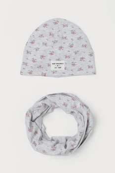 Набір (шапка, снуд) H&M 86 92см (49) сірий квіти 1610922976